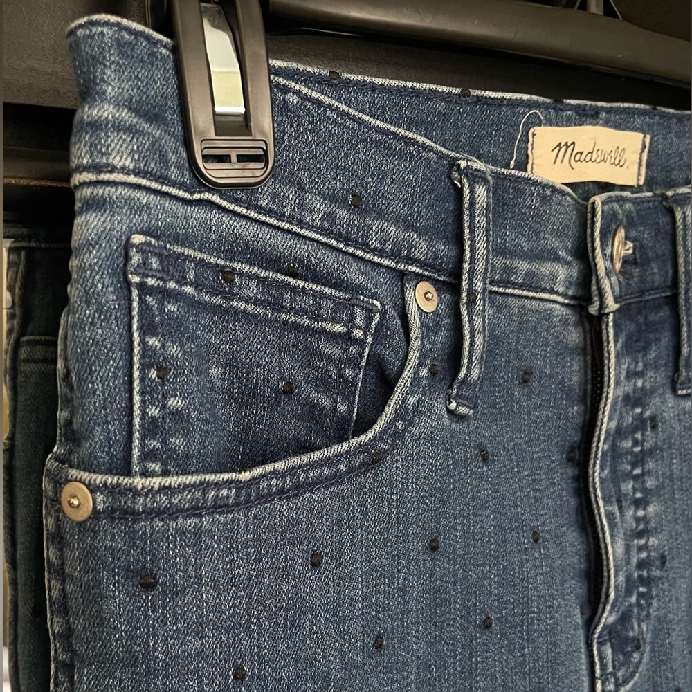 Madewell Slim Straight Navy Dot Edition Jeans‎ Size 26 - Picture 5 of 12